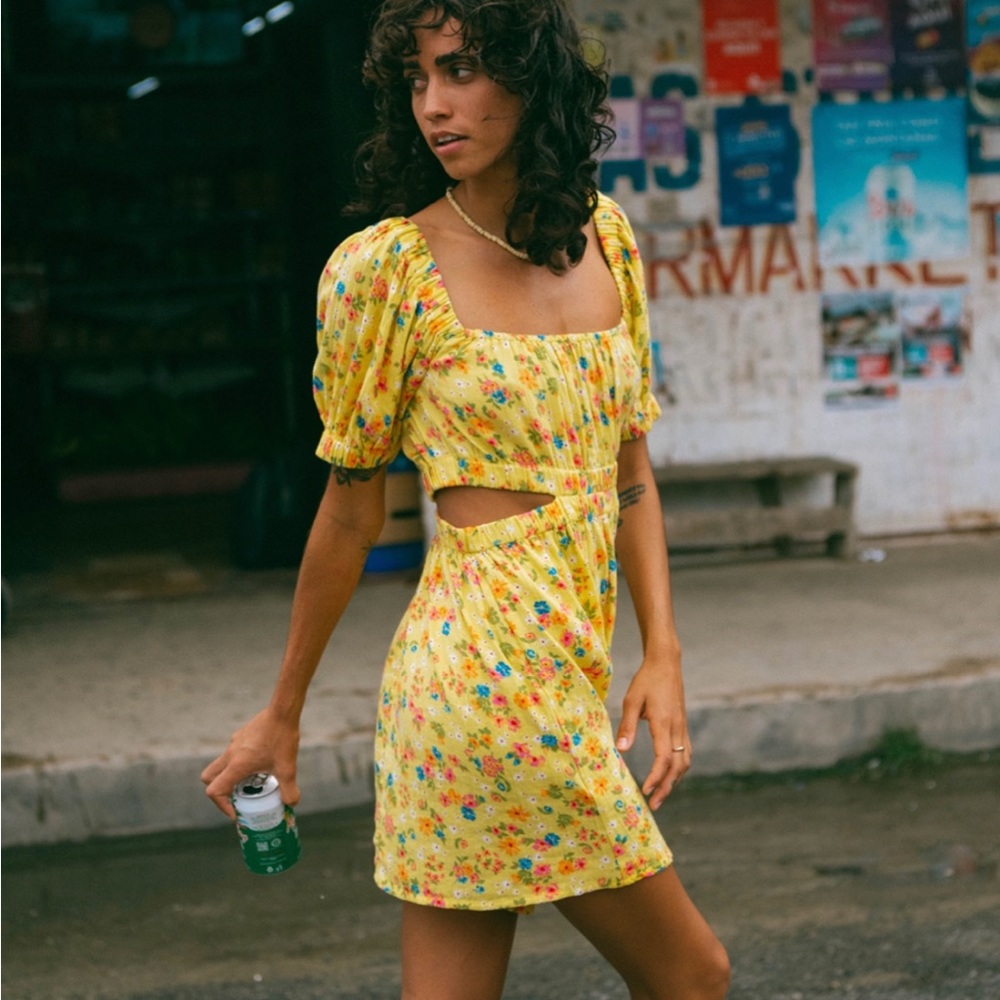 Billabong Cutout Floral Mini Dress